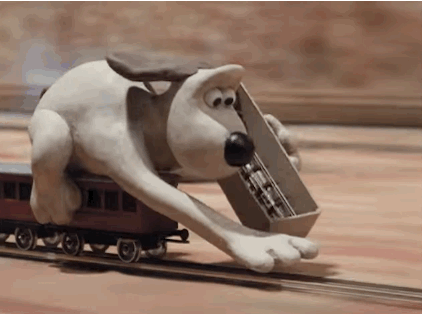 When Gromit laid down his own tracks in this train chase ...
