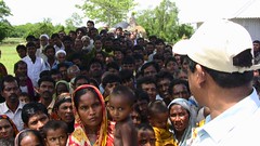 A Crowd Waits of Emergency Relief