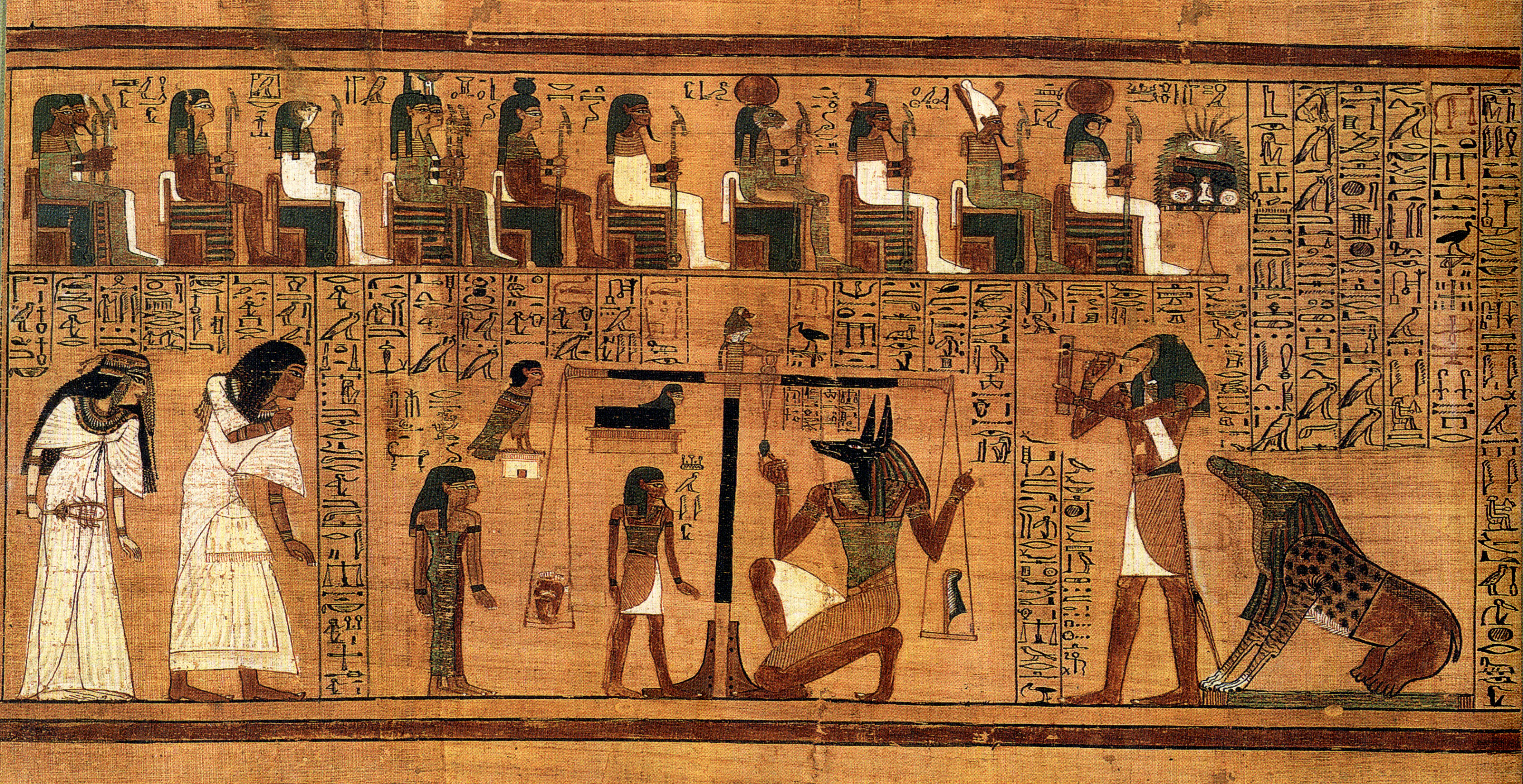 Anubis weighs the heart of the deceased