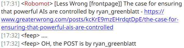 A link saying "The case for ensuring that powerful AIs are controlled by ryan_greenblatt"
