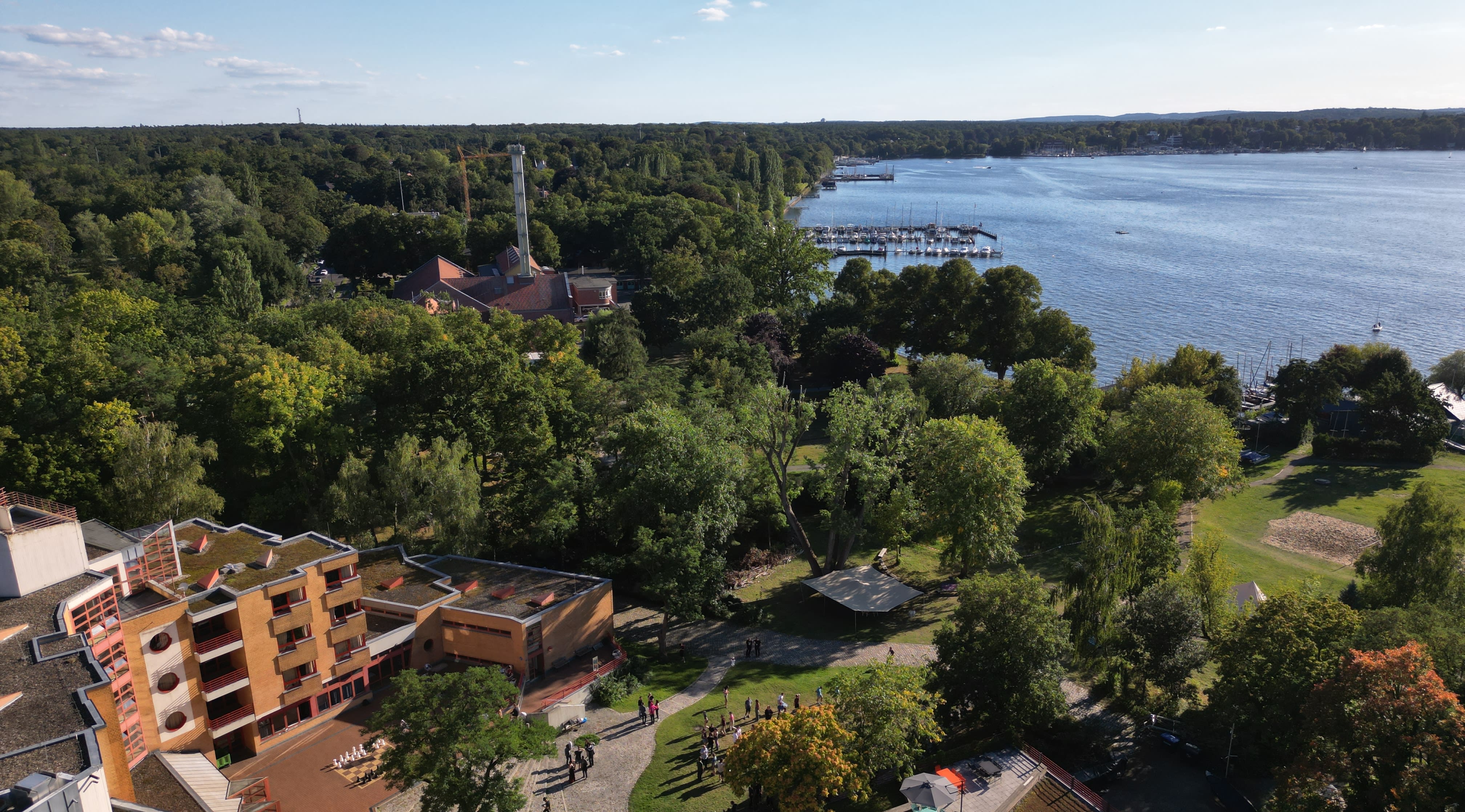 aerial view of the hostel and its vicinity