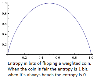Entropy of weighted coin