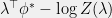 {\lambda^{\top}\phi^* - \log Z(\lambda)}