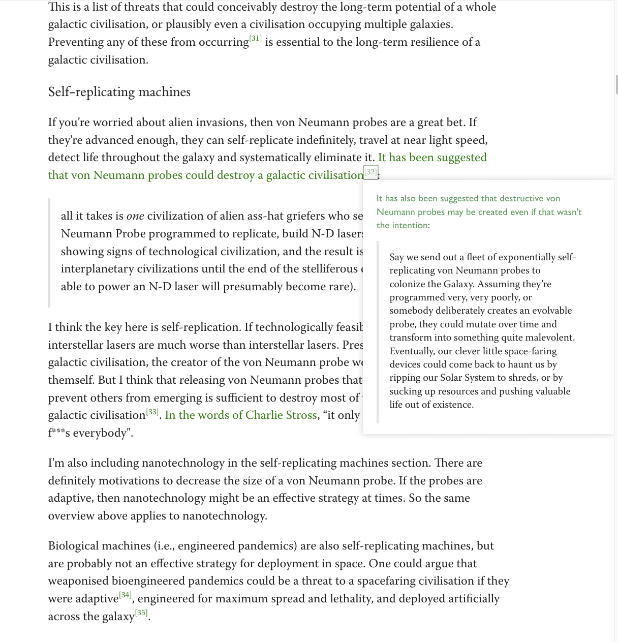 Footnote popup on narrow viewport.