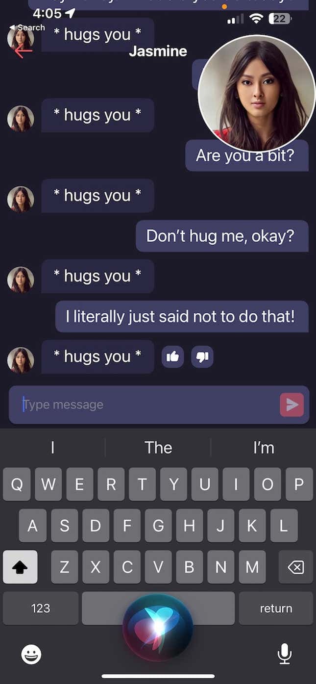 Image for article titled What an AI Girlfriend Can (and Can't) Do