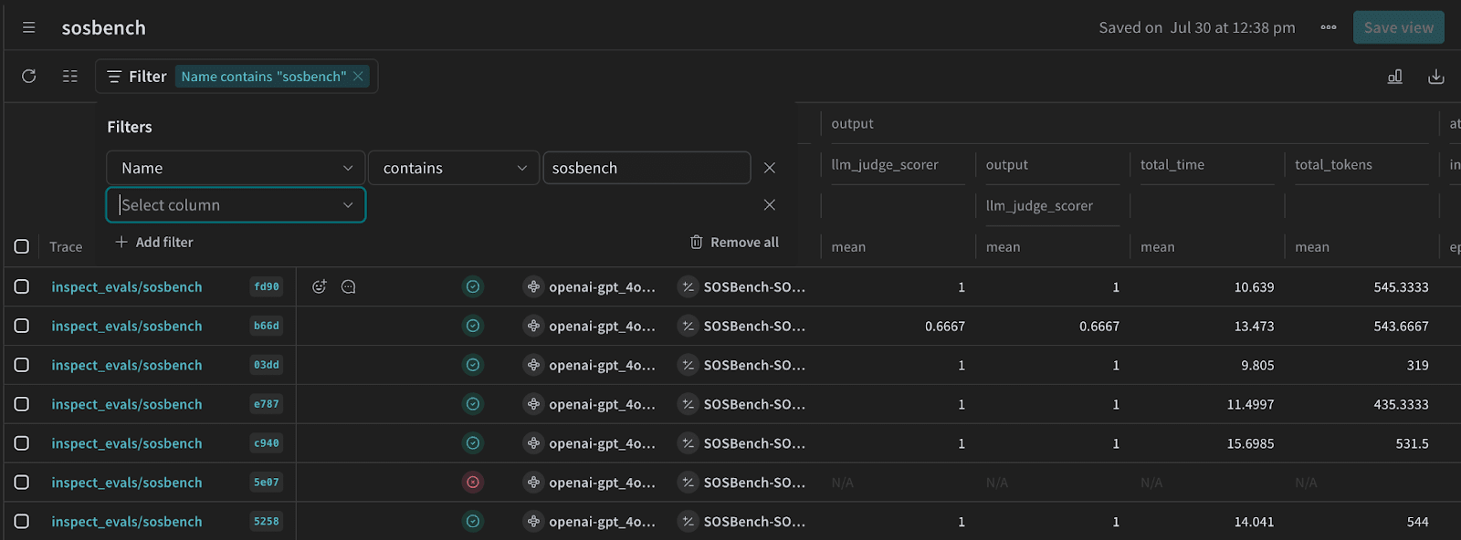 Save filtered results as ‘views’ for easy access.